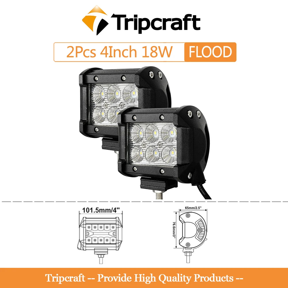 Tripcraft 3row/4row 4/7/15/17/20in LED Light Bar combo led work light IP67 for Car Tractor Boat OffRoad 4x4 Truck SUV ATV 12v24v