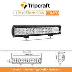 Tripcraft 3row/4row 4/7/15/17/20in LED Light Bar combo led work light IP67 for Car Tractor Boat OffRoad 4x4 Truck SUV ATV 12v24v