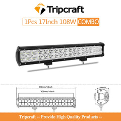 Tripcraft 3row/4row 4/7/15/17/20in LED Light Bar combo led work light IP67 for Car Tractor Boat OffRoad 4x4 Truck SUV ATV 12v24v