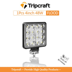 Tripcraft 4inch 126W LED Work Light for Offroad Car 4WD Truck Tractor Boat Trailer 4x4 SUV ATV 12V 24V combo Led Light Bar white