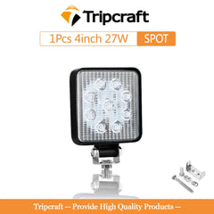 Tripcraft 4inch 126W LED Work Light for Offroad Car 4WD Truck Tractor Boat Trailer 4x4 SUV ATV 12V 24V combo Led Light Bar white