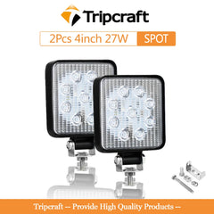 Tripcraft 4inch 126W LED Work Light for Offroad Car 4WD Truck Tractor Boat Trailer 4x4 SUV ATV 12V 24V combo Led Light Bar white