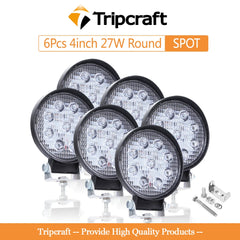 Tripcraft 4inch 4in 27W 48W LED Work Light Offroad Car 4WD Truck Tractor Boat Trailer 4x4 SUV ATV 12V 24V Spot LED Light Bar