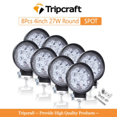 Tripcraft 4inch 4in 27W 48W LED Work Light Offroad Car 4WD Truck Tractor Boat Trailer 4x4 SUV ATV 12V 24V Spot LED Light Bar