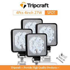 Tripcraft 4inch 4in 27W 48W LED Work Light Offroad Car 4WD Truck Tractor Boat Trailer 4x4 SUV ATV 12V 24V Spot LED Light Bar