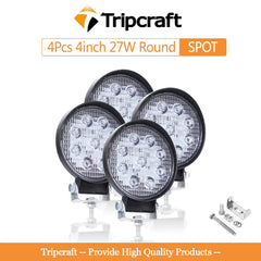 Tripcraft 4inch 4in 27W 48W LED Work Light Offroad Car 4WD Truck Tractor Boat Trailer 4x4 SUV ATV 12V 24V Spot LED Light Bar