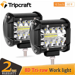 Tripcraft 4inch 60W Led Light Bar For4x4 Offroad Cars Combo Beams Off road SUV ATV Tractor Boat Trucks Excavator 12V 24V Work