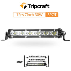 Tripcraft 7" 7inch 30W LED Light Bar Spot beams Oval light cup  LED work Light For 4X4 4WD car Truck ATV SUV 12V 24V LED Beams