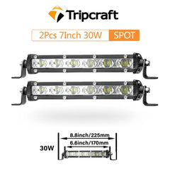 Tripcraft 7" 7inch 30W LED Light Bar Spot beams Oval light cup  LED work Light For 4X4 4WD car Truck ATV SUV 12V 24V LED Beams