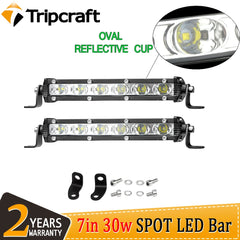 Tripcraft 7" 7inch 30W LED Light Bar Spot beams Oval light cup  LED work Light For 4X4 4WD car Truck ATV SUV 12V 24V LED Beams