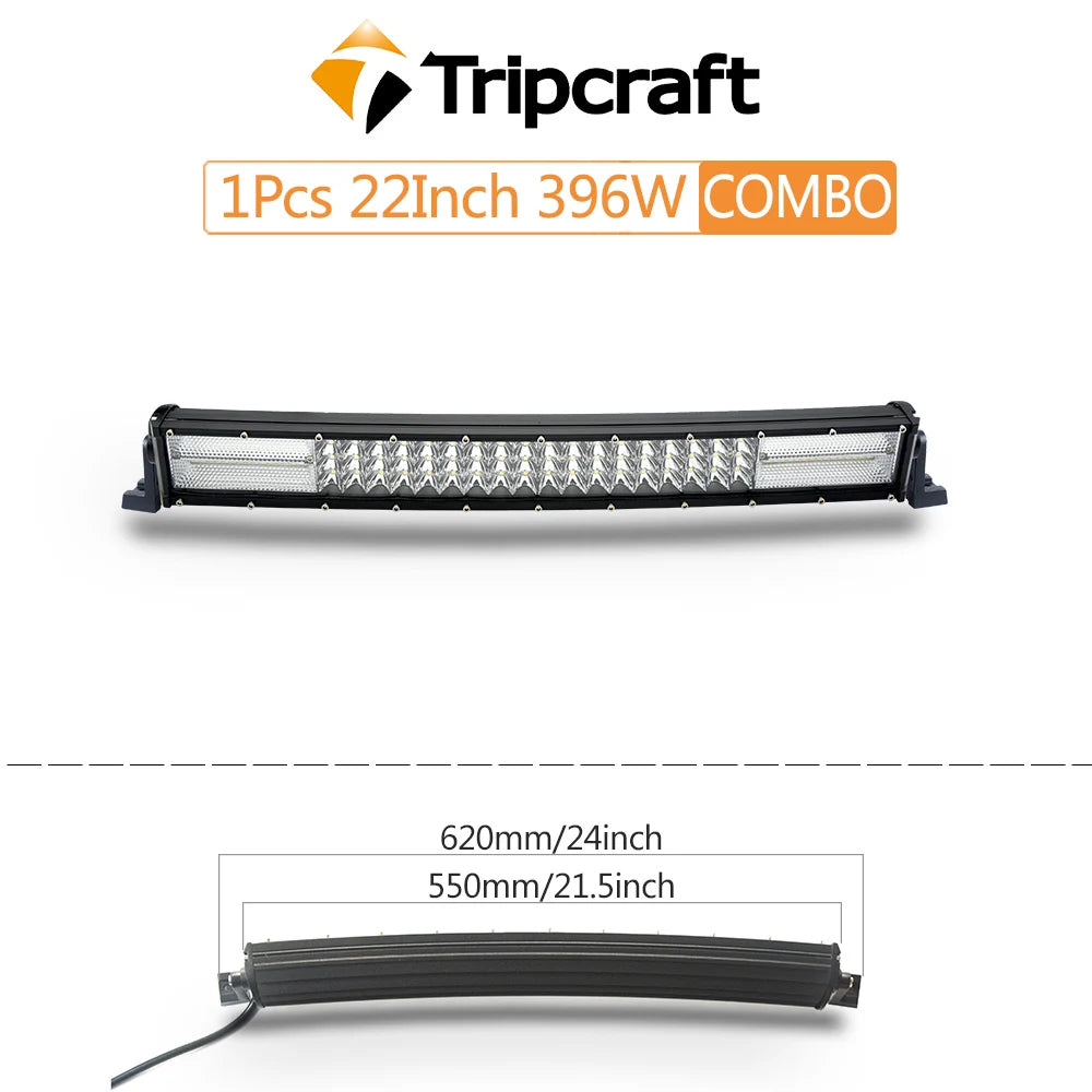 Tripcraft LED Light Bar 7" 22“ 32” 42“ 52” Inch Cured Quad-row Light Bar 4rows 396W 576W 756W 882W For SUV 4X4 OffRoad ATV Car