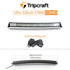 Tripcraft LED Light Bar 7" 22“ 32” 42“ 52” Inch Cured Quad-row Light Bar 4rows 396W 576W 756W 882W For SUV 4X4 OffRoad ATV Car