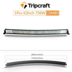 Tripcraft LED Light Bar 7" 22“ 32” 42“ 52” Inch Cured Quad-row Light Bar 4rows 396W 576W 756W 882W For SUV 4X4 OffRoad ATV Car