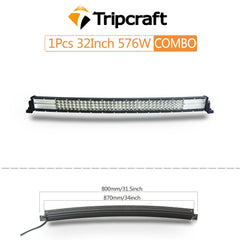 Tripcraft LED Light Bar 7" 22“ 32” 42“ 52” Inch Cured Quad-row Light Bar 4rows 396W 576W 756W 882W For SUV 4X4 OffRoad ATV Car