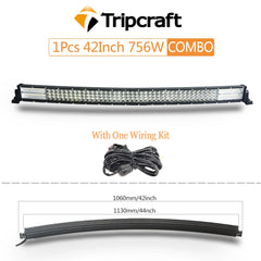 Tripcraft LED Light Bar 7" 22“ 32” 42“ 52” Inch Cured Quad-row Light Bar 4rows 396W 576W 756W 882W For SUV 4X4 OffRoad ATV Car